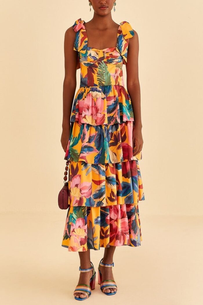 Aaliyah Floral Printed Maxi Strap Dress - Image 1