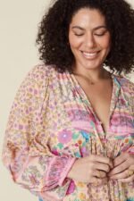 Aditi Splice Print Loose-fit Midi Peasant Dress - Image 3