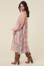 Aditi Splice Print Loose-fit Midi Peasant Dress - Image 5