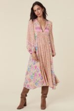 Aditi Splice Print Loose-fit Midi Peasant Dress - Image 6