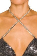 Afra Diamanté Halterneck Midi Sequins Dress - Image 4