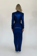 Ailiyah Metallic V-neck Slit Midi Dress - Image 10