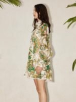 Alani Printed Lace Trim Tiered MIni Shirt Dress - Image 4
