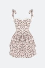 Aleth Printed Bow-tie Tiered Mini Dress - Image 4