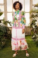 Alina Floral Lantern Sleeve Maxi Dress - Image 2