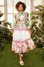 Alina Floral Lantern Sleeve Maxi Dress