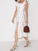 Alyss Printed Ruffle Strap Slit Midi Dress - Image 3
