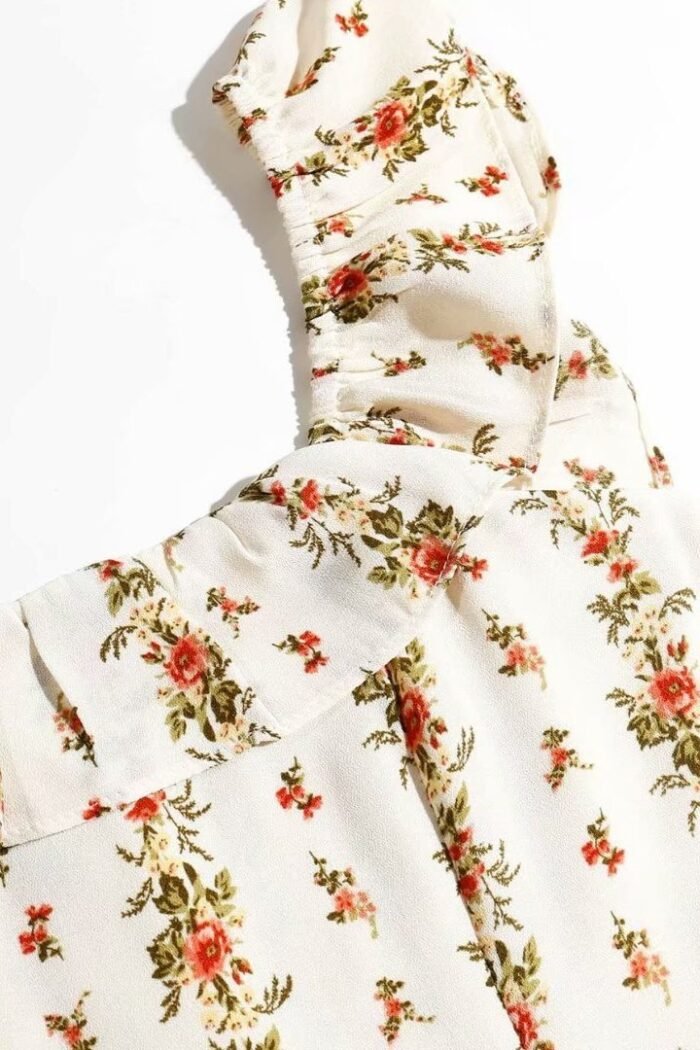 Alyss Printed Ruffle Strap Slit Midi Dress - Image 8
