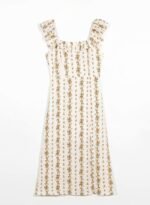 Alyss Printed Ruffle Strap Slit Midi Dress - Image 5