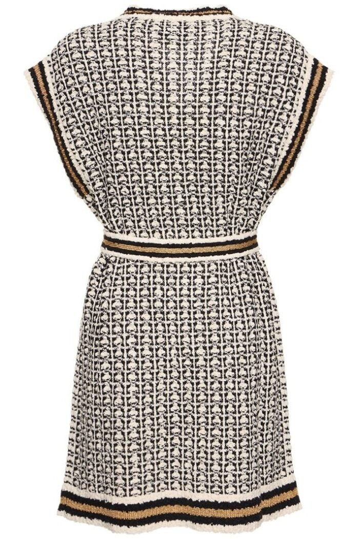 Alyssa Contrast Belted Knitted Vest Cardigan - Image 4