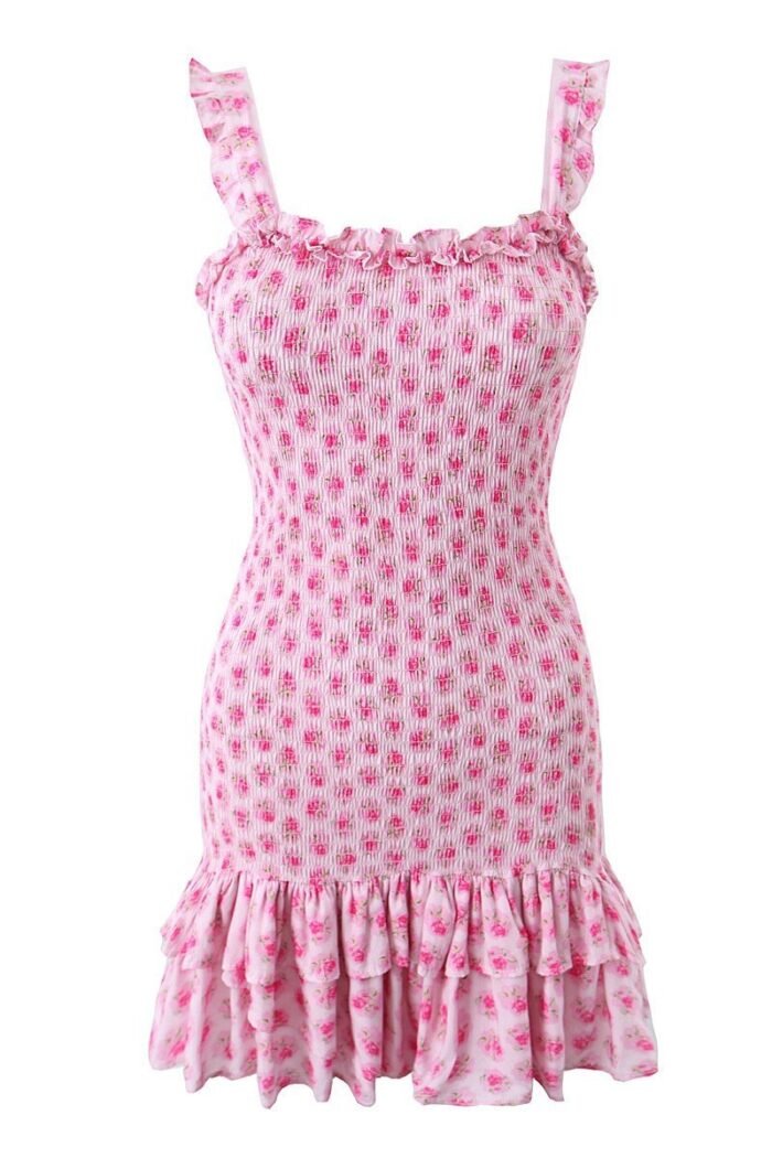 Angelo Printed Shirred Strap Mini Dress - Image 4