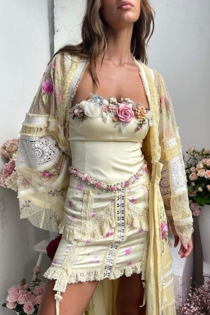 Anita Beaded Florets Bustier - Image 2