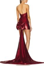 Antonia Bow-tie Draped Sequins Mini Dress - Image 2