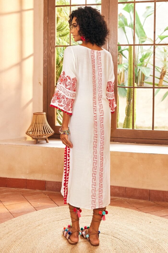 Antonia Embroidered Slip Midi Dress - Image 4