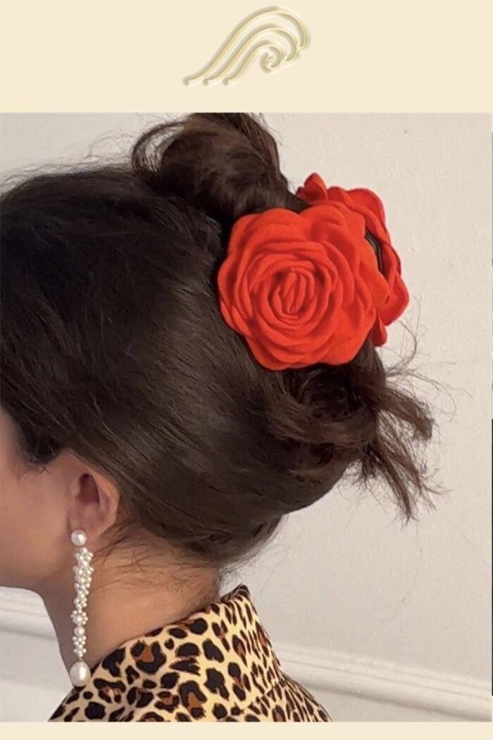 Antonia Handmade Rose Hair Claw - Image 1