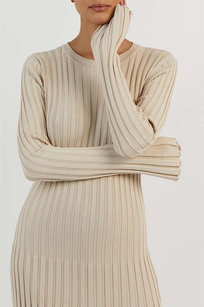 Antonia Rib Flare Maxi Knit Dress - Image 3