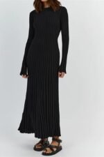 Antonia Rib Flare Maxi Knit Dress - Image 9