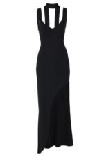 Apphia V-neck Backless Slit Maxi Dress - Image 8