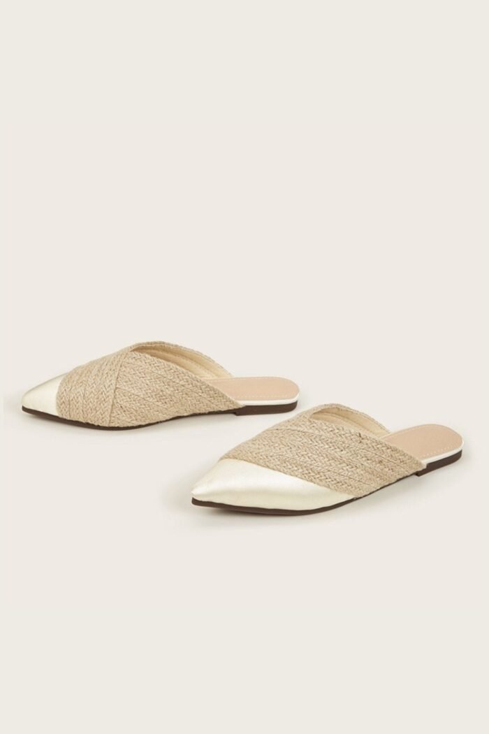 Apphia Woven Satin Slippers - Image 6