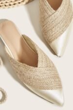 Apphia Woven Satin Slippers - Image 2