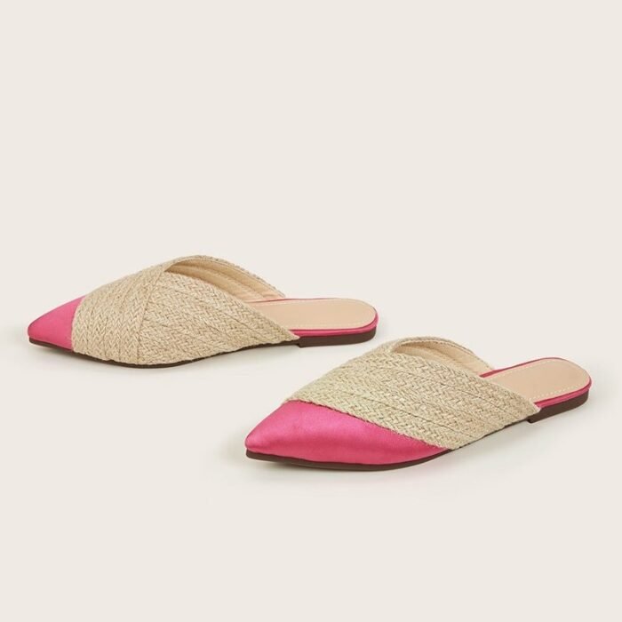 Apphia Woven Satin Slippers - Image 11