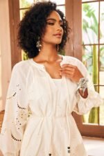 Ariella Embroidered Hollow Midi Dress - Image 6