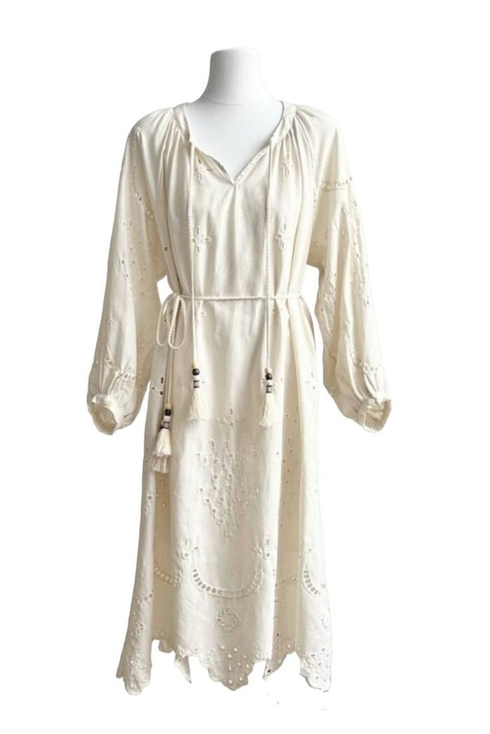 Ariella Embroidered Hollow Midi Dress - Image 7
