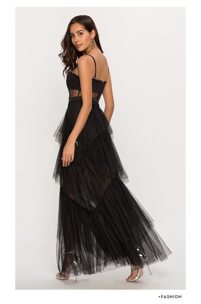 Arlene Corset Leayered Mesh Slip Maxi Dress - Image 7