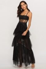 Arlene Corset Leayered Mesh Slip Maxi Dress - Image 4