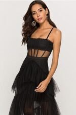 Arlene Corset Leayered Mesh Slip Maxi Dress - Image 6
