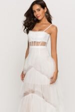 Arlene Corset Leayered Mesh Slip Maxi Dress - Image 9