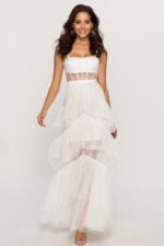 Arlene Corset Leayered Mesh Slip Maxi Dress - Image 2