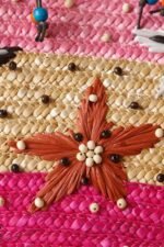 Arora Embroidered Seastar Weave Straw Tote Bag - Image 5