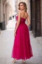 Astrid Gathered Tulle Bow-tie Midi Dress - Image 4