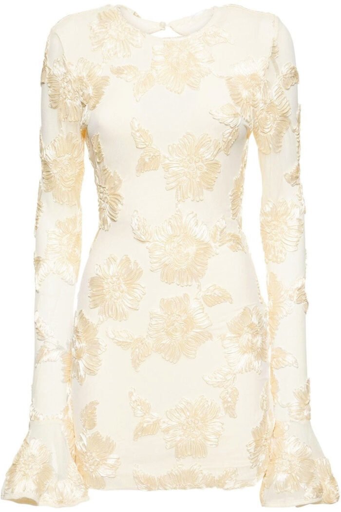 Aurora Embroidered Backless Mesh Mini Dress - Image 11