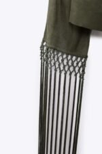 Ava One-shoulder Tassel Linen Mini Dress - Image 4