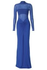 Basia Contrast Mesh Maxi Dress - Image 6