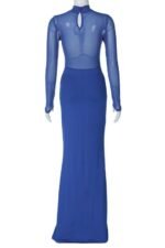 Basia Contrast Mesh Maxi Dress - Image 8