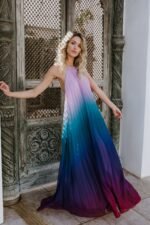 Basia Printed Halterneck Backless Maxi Tent Dress - Image 8