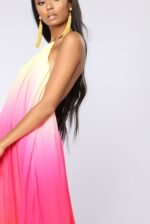 Basia Printed Halterneck Backless Maxi Tent Dress - Image 2
