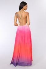 Basia Printed Halterneck Backless Maxi Tent Dress - Image 4