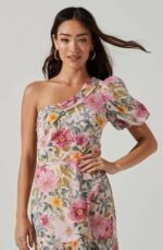 Bblythe Printed One-shoulder Flare Midi Dress - Image 3