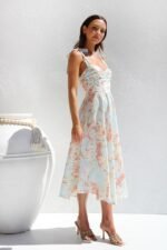 Beata Printed Strap Midi Dress - Image 7