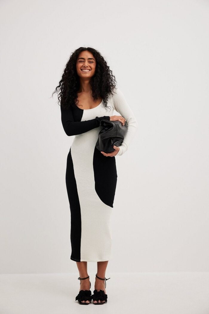 Belen Contrast Knit Midi Dress - Image 3