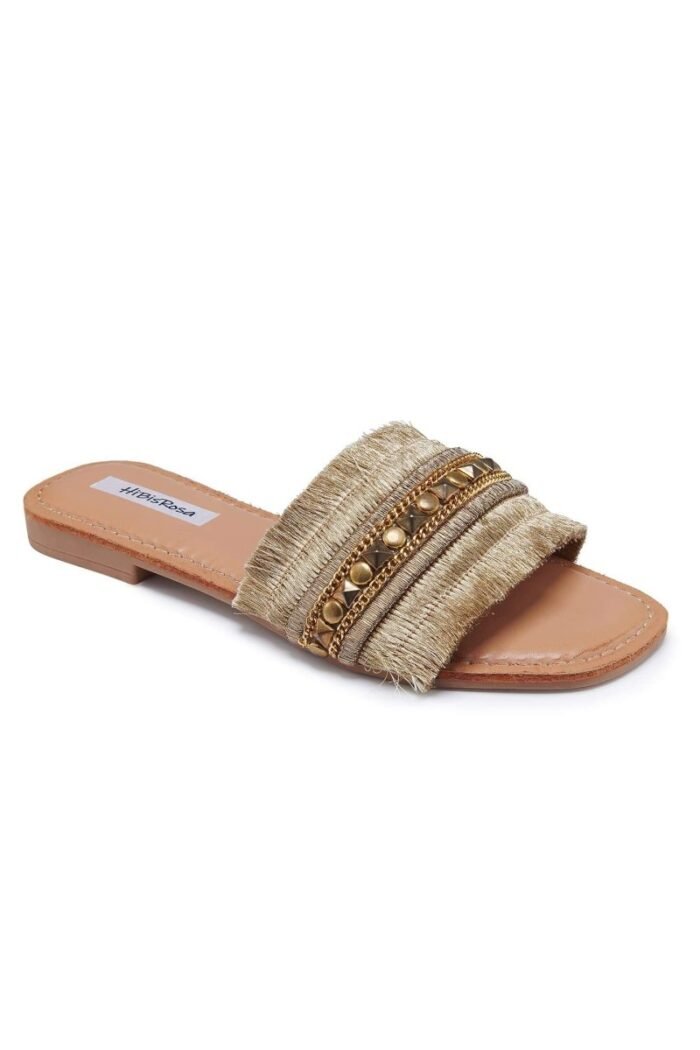 Belinda Metal Decored Flat Sandals - Image 3