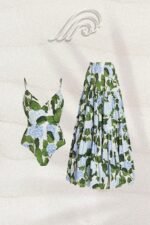 Bess Printed Ruffle Bodice Two-pieces Swim Set