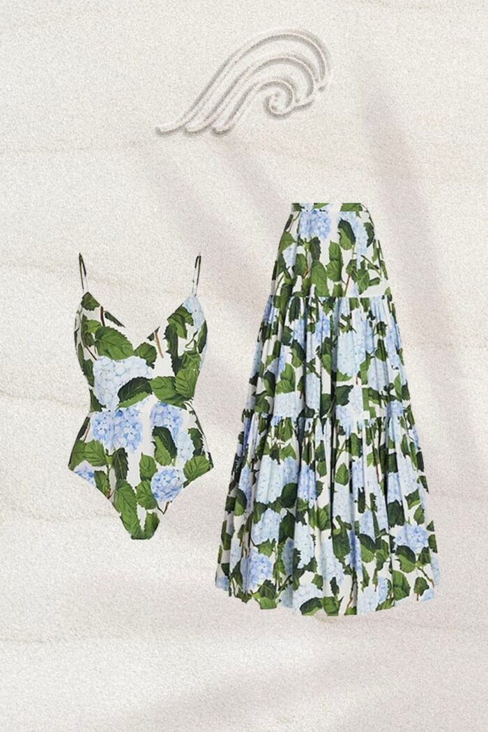 Bess Printed Ruffle Bodice Two-pieces Swim Set - Image 1