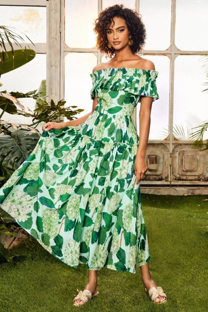 Bess Printed Ruffle Off-shoulder Tiered Maxi Dress - Image 2