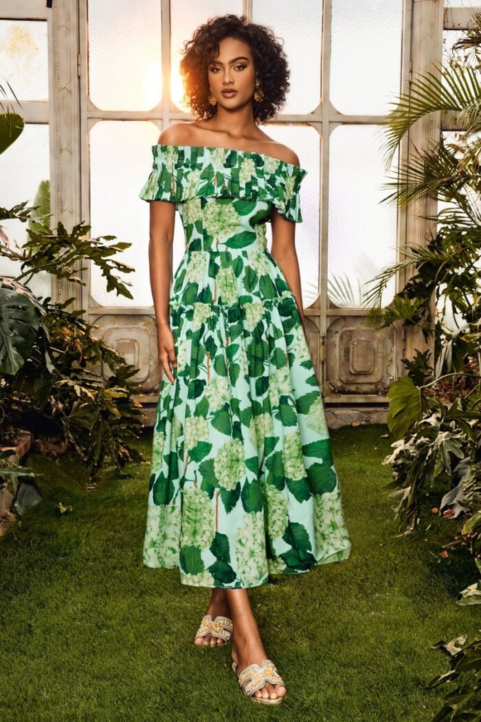 Bess Printed Ruffle Off-shoulder Tiered Maxi Dress - Image 3