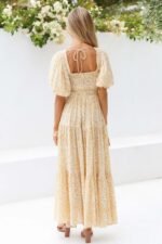 Besty Printed Smock Square Neck Maxi Dress - Image 4